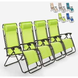 4 sedie sdraio pieghevole multiposizione giardino spiaggia Emily Zero Gravity | Verde precio