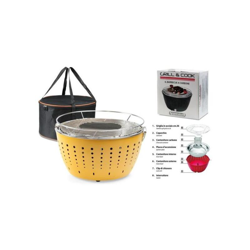 Casaitalia C113109 Barbecue Grill Da Tavolo da Esterno Diam.36cm Giallo en oferta
