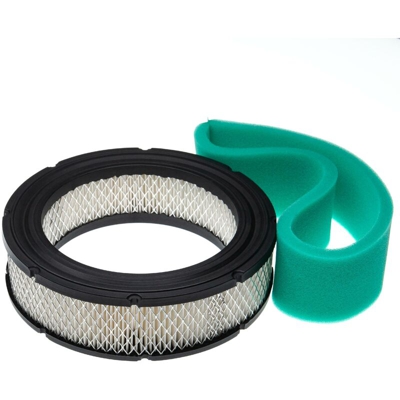 vhbw set di filtri (filtro di carta, filtro in spugna) compatibile con Briggs & Stratton Vanguard 543477-0163-E1 motore per trattorino tagliaerba