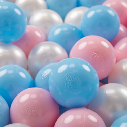 700 ? 7CM Palline Morbide Colorate Per Piscina Bambini Fatto In EU, Azzurro/Rosa Chiaro/Perla - azzurro/rosa chiaro/perla - Kiddymoon en oferta