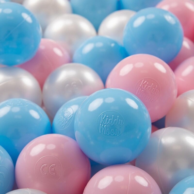 700 ? 7CM Palline Morbide Colorate Per Piscina Bambini Fatto In EU, Azzurro/Rosa Chiaro/Perla - azzurro/rosa chiaro/perla - Kiddymoon