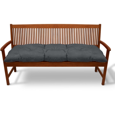 Beautissu Cuscino per panche Flair BK soffice e Comodo - per panchine da Giardino e dondoli Grigio grafite, 100x50x10 cm