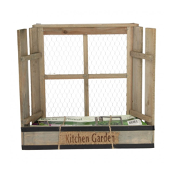 Serra In Legno Con Semi Basilico Fioriera Interno 40x11x37h Orto Fatto In Casa precio