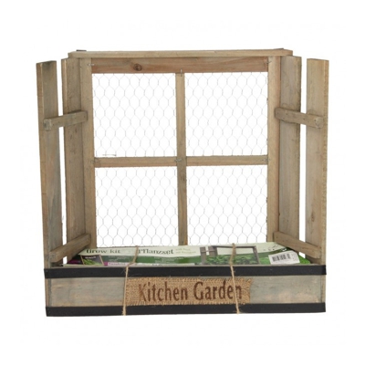 Serra In Legno Con Semi Basilico Fioriera Interno 40x11x37h Orto Fatto In Casa