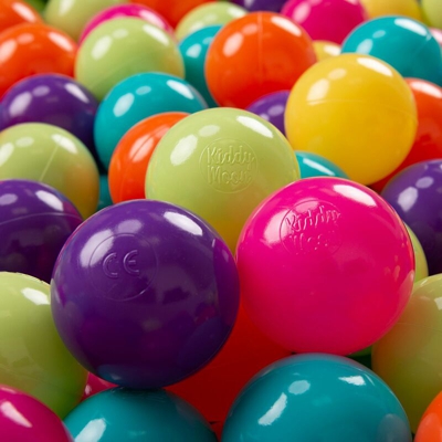 KiddyMoon 50 ? 7CM Palline Morbide Colorate Per Piscina Bambini Fatto In EU, Verde Ch/Giallo/Turchese/Arancione/Rosa Sc/Viola - verde