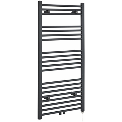 Hudson Reed Neva Scaldasalviette Elettrico Moderno di Design - Termoarredo Bagno a Scaletta - Acciaio Antracite - 600W - 1188 x 600mm