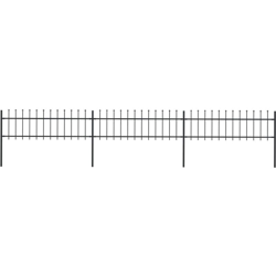 Recinzione da Giardino Punta a Lancia Acciaio 5,1x0,6m Nera - Nero - Youthup en oferta