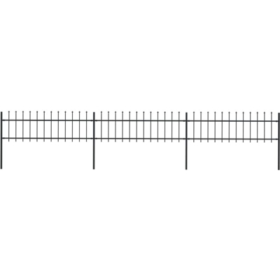 Recinzione da Giardino Punta a Lancia Acciaio 5,1x0,6m Nera - Nero - Youthup