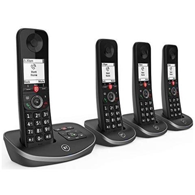Avanzata Cordless Telefono Di Casa Con Il 100 Per Cento Fastidio Blocco Chiamate E Segreteria Telefonica Quad Handset Pack Nero