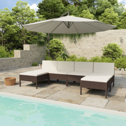 Set Divani da Giardino 6 pz con Cuscini in Polyrattan Marrone - Marrone - Youthup características