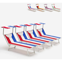 4 lettini prendisole spiaggia mare professionali in alluminio Santorini Europe | Francia precio