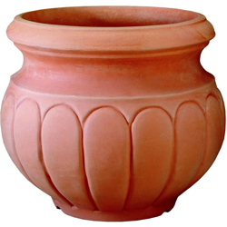 Vaso Resina Baccellato cm. 47 Terracotta en oferta
