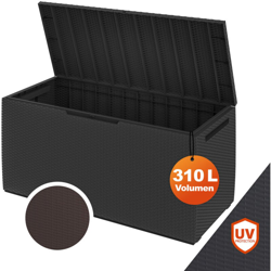 Deuba Keter Baule da giardino Capri 123x53x57cm 305L contenitore cassapanca esterno terrazza patio balcone piscina Antracite en oferta