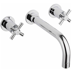 Hudson Reed Batteria a Parete Murale a 3 Fori per Lavabo in Ottone Cromato Manopole Testa a Croce características