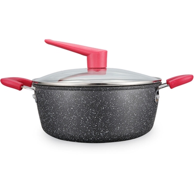 Asupermall - Pentola in ferro con coperchio Pentola per zuppa Pentola antiaderente Cucina Pentola per cucinare Fornello per alimenti Riscaldamento