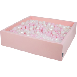 Piscina Di Palline 120X30cm/300 Palline Grande Quadrato Per Bambini Fabbricato In EU, Rosa:Rosa Chiaro/Perla/Trasparente - rosa:rosa características