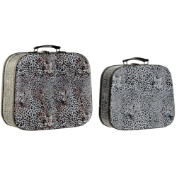 Set di Scatole Decorative DKD Home Decor Legno Coloniale Tela (2 pcs) precio