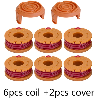 Corda per erba in nylon, stile due, wa6533, 2 coperchi + 6 rulli centrali