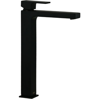 Gattoni Rubinetteria - Miscelatore lavabo tipo alto colore nero opaco Gattoni Kubik 2584/25NO | Nero opaco - Senza piletta di scarico