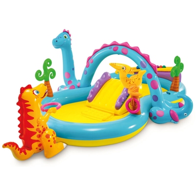 Piscina Intex Playcenter Dinosauri Con Cascata Canestro Scivolo Bambini