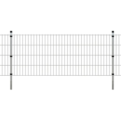 Pannello Recinzione Giardino e Paletti Argento 2008x830 mm 2m - Argento - Youthup