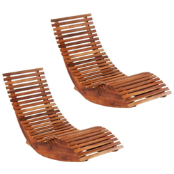 YOUTHUP Sedia a Sdraio a Dondolo 2 pz in Legno di Acacia - Marrone precio