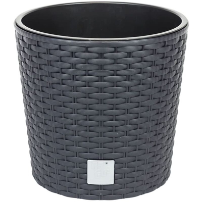 Vaso tondo 8,7 litri Rato con secchio per piantare in antracite 25 x 25 x 22,4 cm