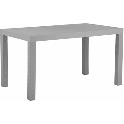 Tavolo da giardino effetto rattan grigio chiaro 140 x 80 cm FOSSANO