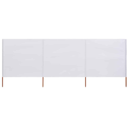 Paravento a 3 Pannelli in Tessuto 400x80 cm Bianco Sabbia - Bianco - Vidaxl precio
