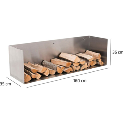CLP - Portalegna MENDEL in Acciaio Inox 160x35x35 cm características