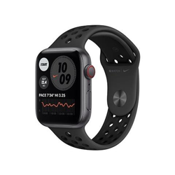 Nike + Watch SE 44mm Impermeabile 5ATM GPS WiFi / Bluetooth con Cassa in alluminio Grigio Siderale e Cinturino Nero en oferta