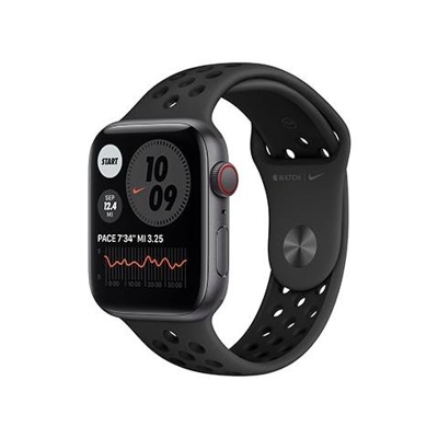 Nike + Watch SE 44mm Impermeabile 5ATM GPS WiFi / Bluetooth con Cassa in alluminio Grigio Siderale e Cinturino Nero