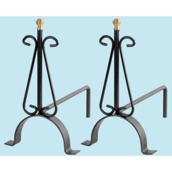 Alari mini in ferro battuto per camino cm19x33xh32 caminetti características