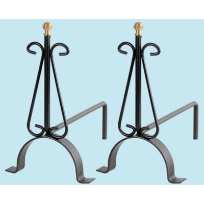 Alari mini in ferro battuto per camino cm19x33xh32 caminetti