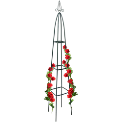 Obelisco per Rampicanti, a Piramide, per Piante, Rose, Edere, Accessori da Giardino, Acciaio, Verde características