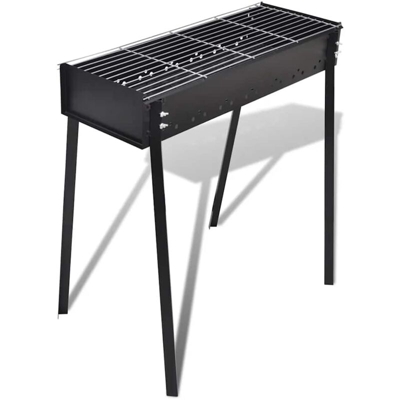 Supporto per BBQ a carbonella forma quadrata 75 x 28 cm - Nero