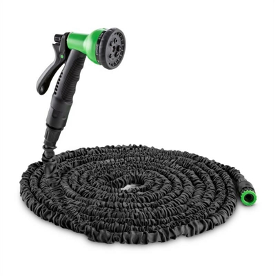 Waldbeck - Water Wizard 30 Tubo Da Giardino Estensibile 8 Funzioni 30 m Nero