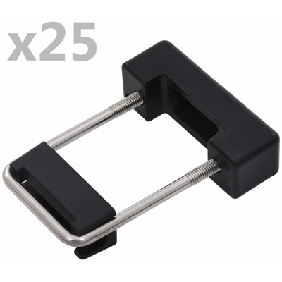 Connettori a U in Plastica per Pali Recinzione 60x40mm 25 Set