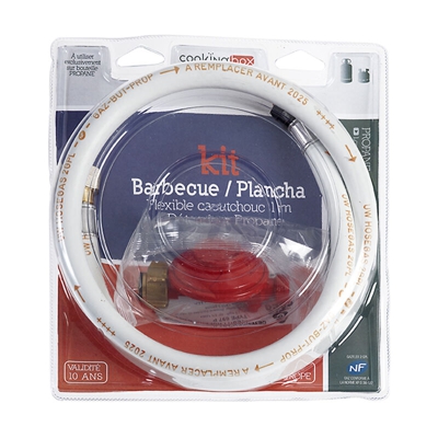 kit barbecue a plancha con 1 regolatore propano e 1 tubo flessibile 1m - 577.4503 - favex