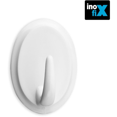 EDM 66582 gancio adesivo rotondo bianco (blister 2 pezzi) - Inofix