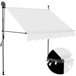 Tenda da Sole Retrattile Manuale con LED 200 cm Crema - crema - Vidaxl características