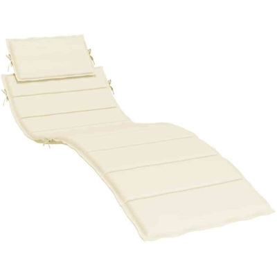 vidaXL Cuscino per Lettino Prendisole Crema 186x58x4 cm - crema