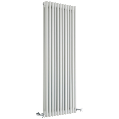 Hudson Reed Regent Radiatore Termoarredo di Design Verticale In Stile Ghisa - Termosifone Con Finitura Bianca - 3 x 12 Colonne - 2081W - 1500 x 560 x