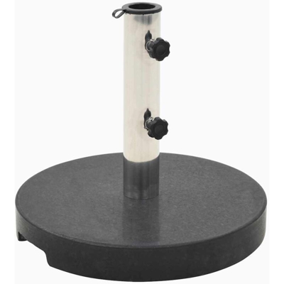 Base per Parasole Circolare in Granito Nera 20 kg - Nero - Vidaxl