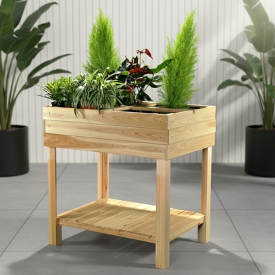 Tavolo da giardino alto Legno 4 scomparti Scatola per piante