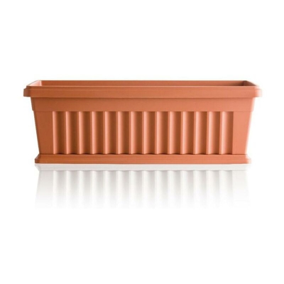 FIORIERA IRIS CON SOTTOVASO - Terracotta - 60x18x16.5 cm