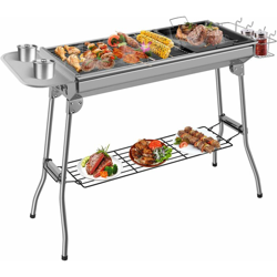Barbecue Grilia a Carbone, Barbecue Grilia Pieghevole Portatile, Barbecue Grill in Acciaio Inossidabile, Padella Antiaderente Buona ventilazione per precio