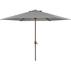 Ombrellone da giardino dritto in alluminio con finitura legno Luz - Rotondo - Ø 3m - Grigio características