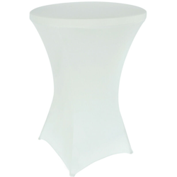 Tavolino Alto Pieghevole 80x80x110cm per eventi con fodera elasticizzata bianco en oferta