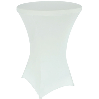 Tavolino Alto Pieghevole 80x80x110cm per eventi con fodera elasticizzata bianco